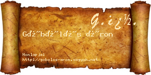 Göbölös Áron névjegykártya